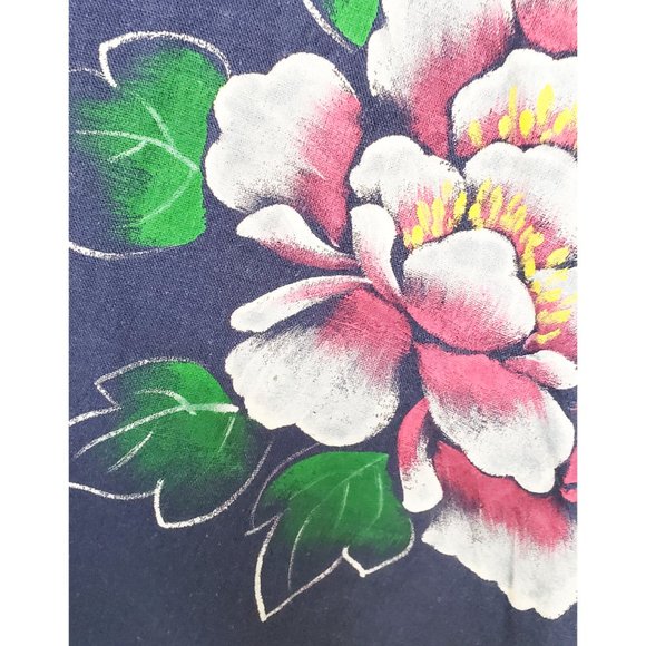 Vintage Womens Handmade Handpainted Floral Layered Flared Skirt Blue XS/S - Picture 6 of 13